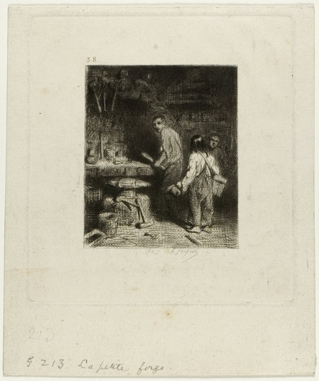 The Small Forge by Charles Emile Jacque