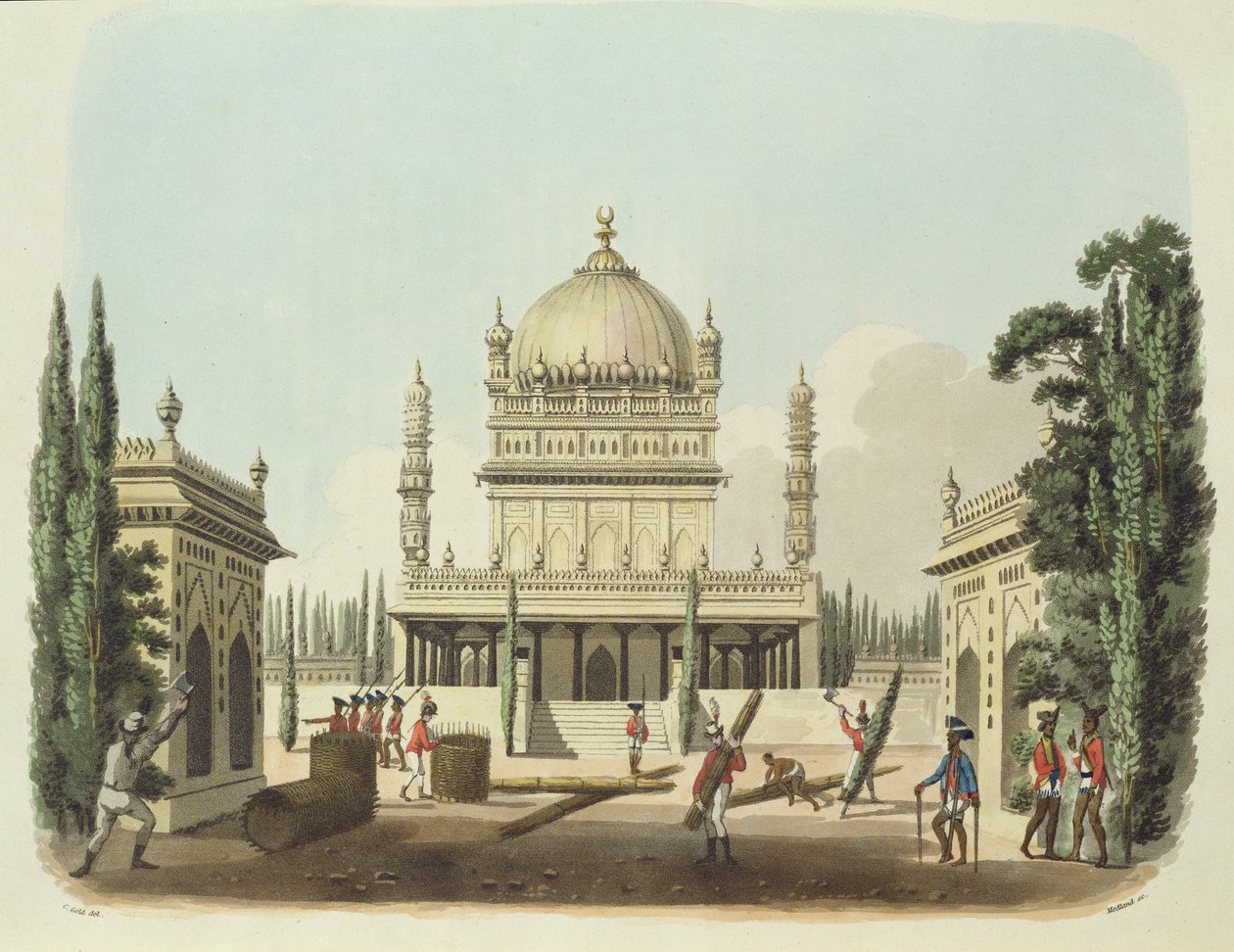 The Tomb of Hyder Ali and Tippoo Sultan, Plate 49 from 