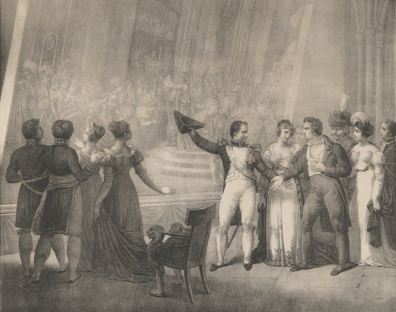 Napoleon and Josephine Visiting the Studio of David, January 4, 1808 by Charles Etienne Pierre Motte