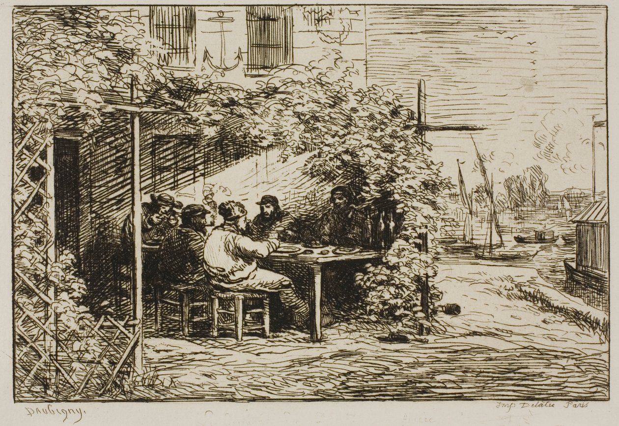 Departure Breakfast at Asnières by Charles Francois Daubigny
