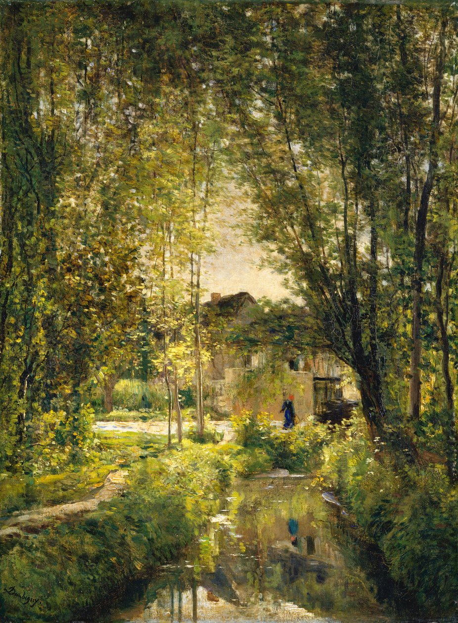 Landscape with a Sunlit Stream by Charles Francois Daubigny