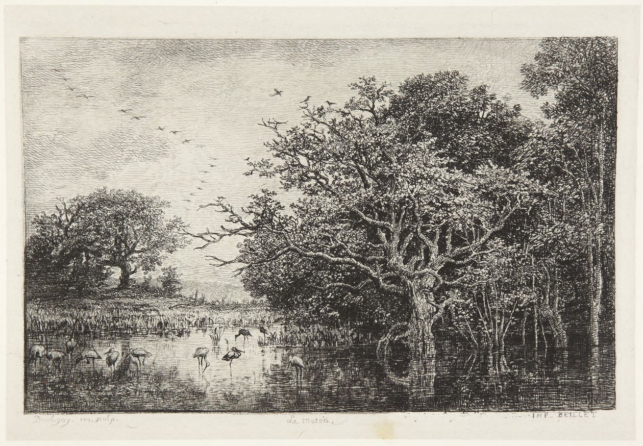 The Stork Marsh by Charles Francois Daubigny
