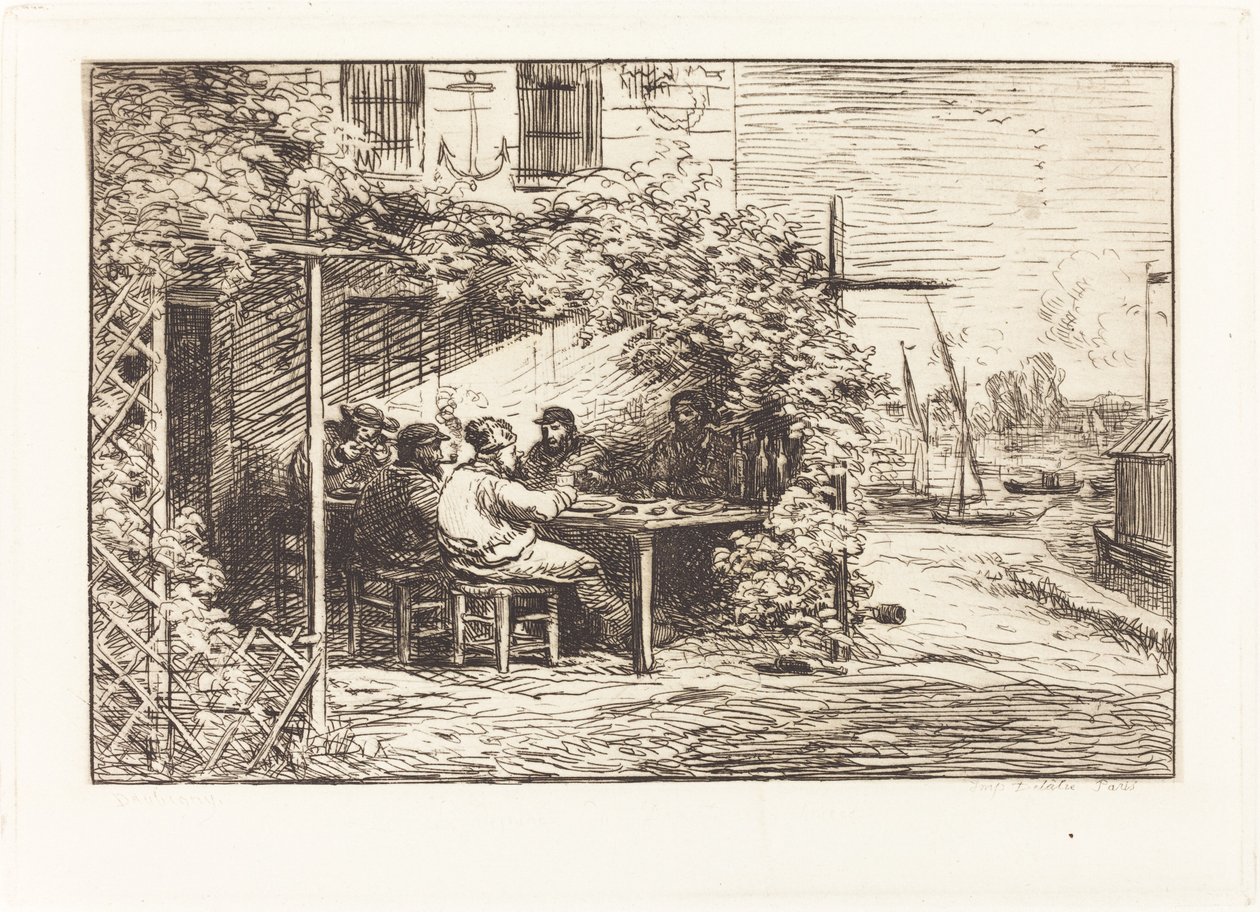 Lunch on the Way to Asnieres by Charles Francois Daubigny