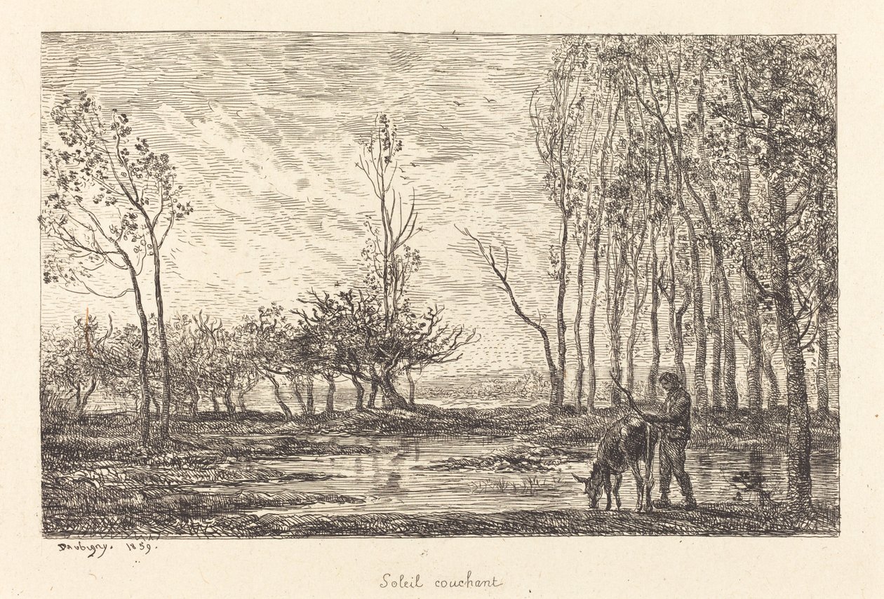 Sunset by Charles Francois Daubigny