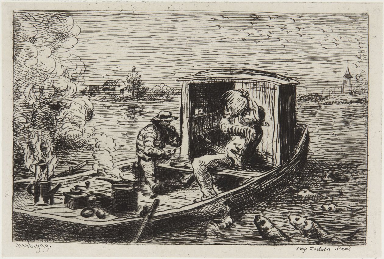 Swallowing a Meal by Charles Francois Daubigny
