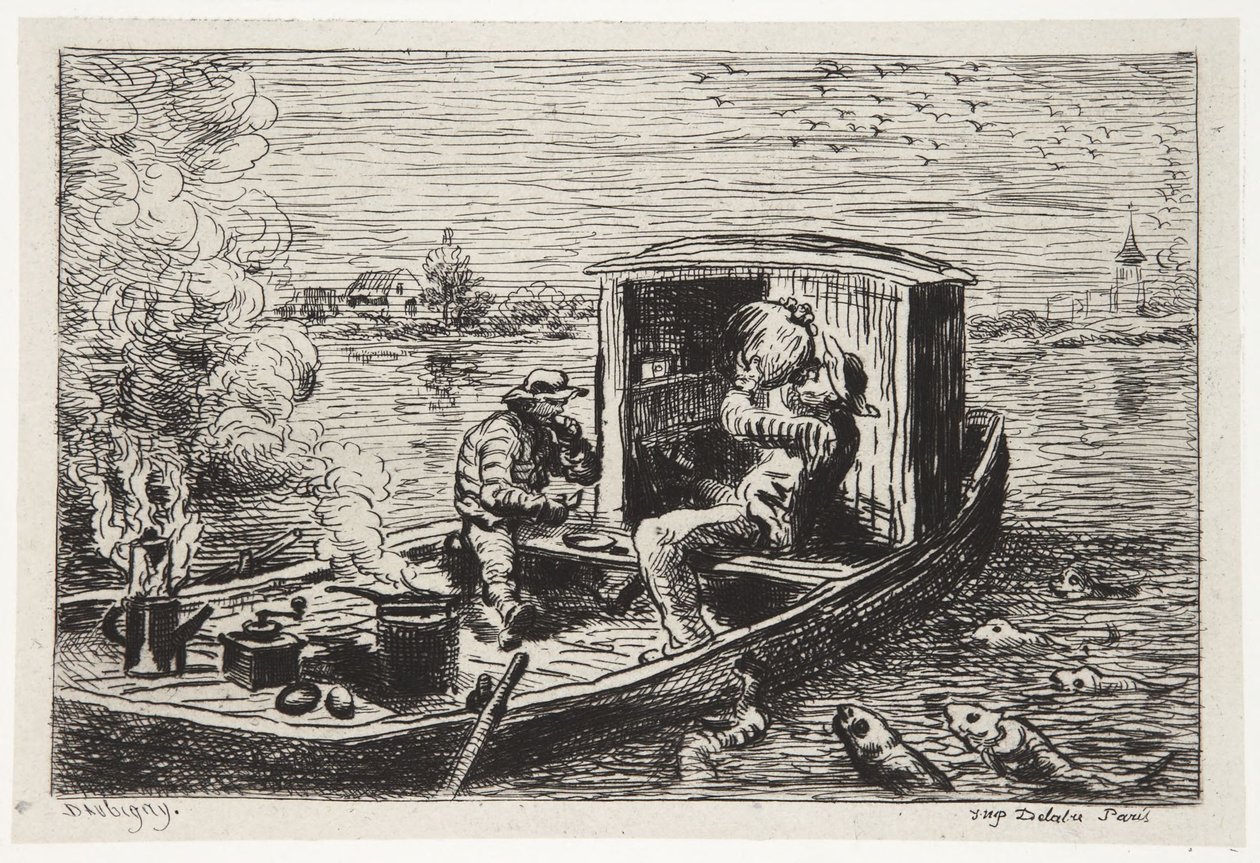 Swallowing a Meal by Charles Francois Daubigny