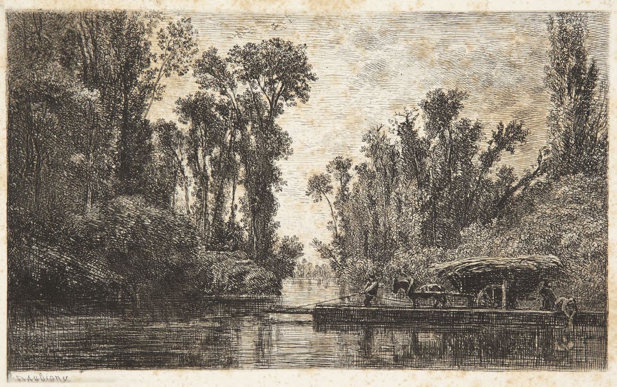 The Bezons Ferry by Charles Francois Daubigny