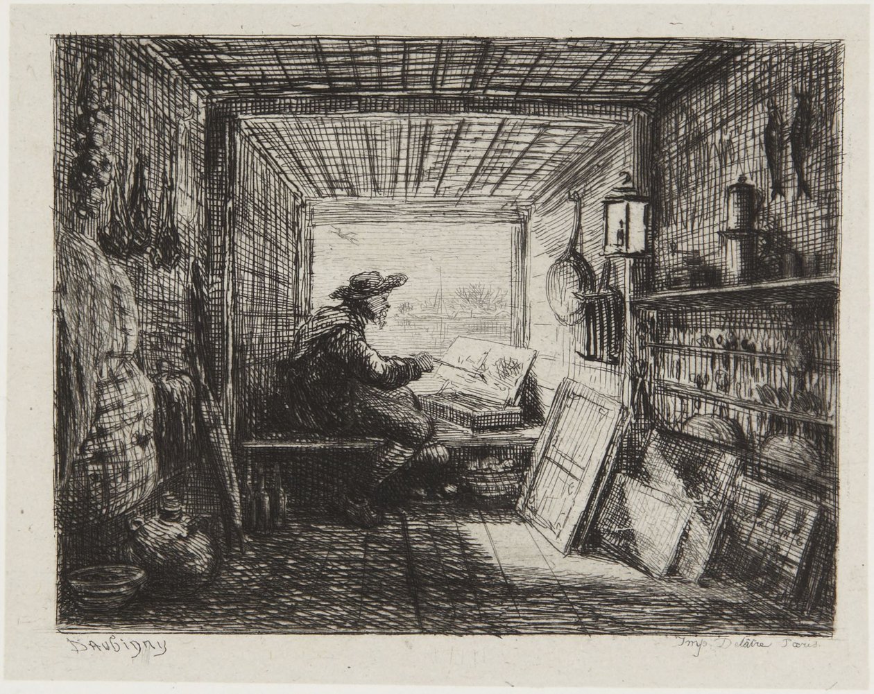The Boat-Studio by Charles Francois Daubigny