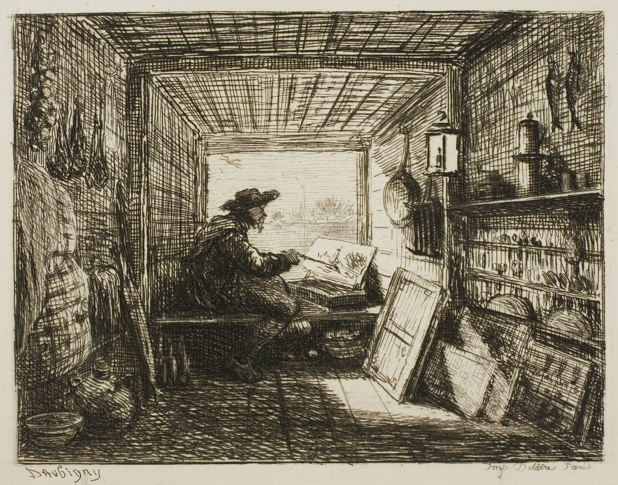 The Boat Studio, from The Boat Trip by Charles Francois Daubigny