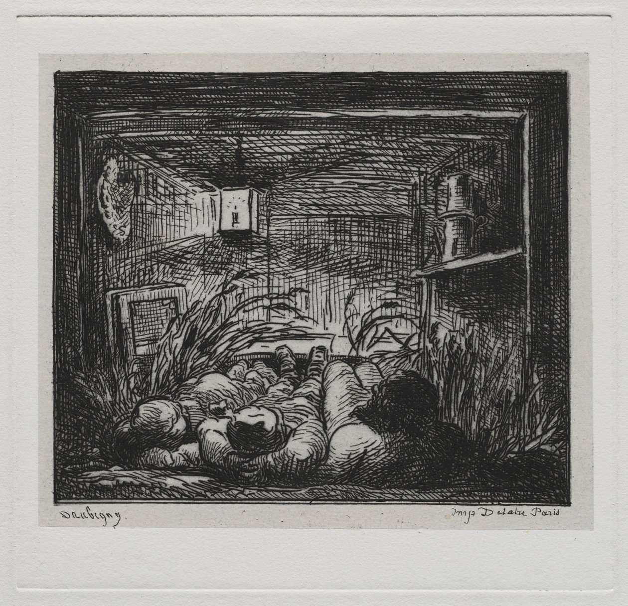 The Boat Trip: Bedding Down Aboard the Botin Night on the Boat by Charles Francois Daubigny