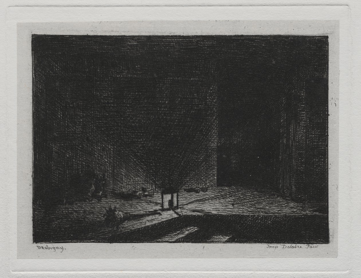 The Boat Trip: Interior of an Inn (The Corridor of an Inn) by Charles Francois Daubigny