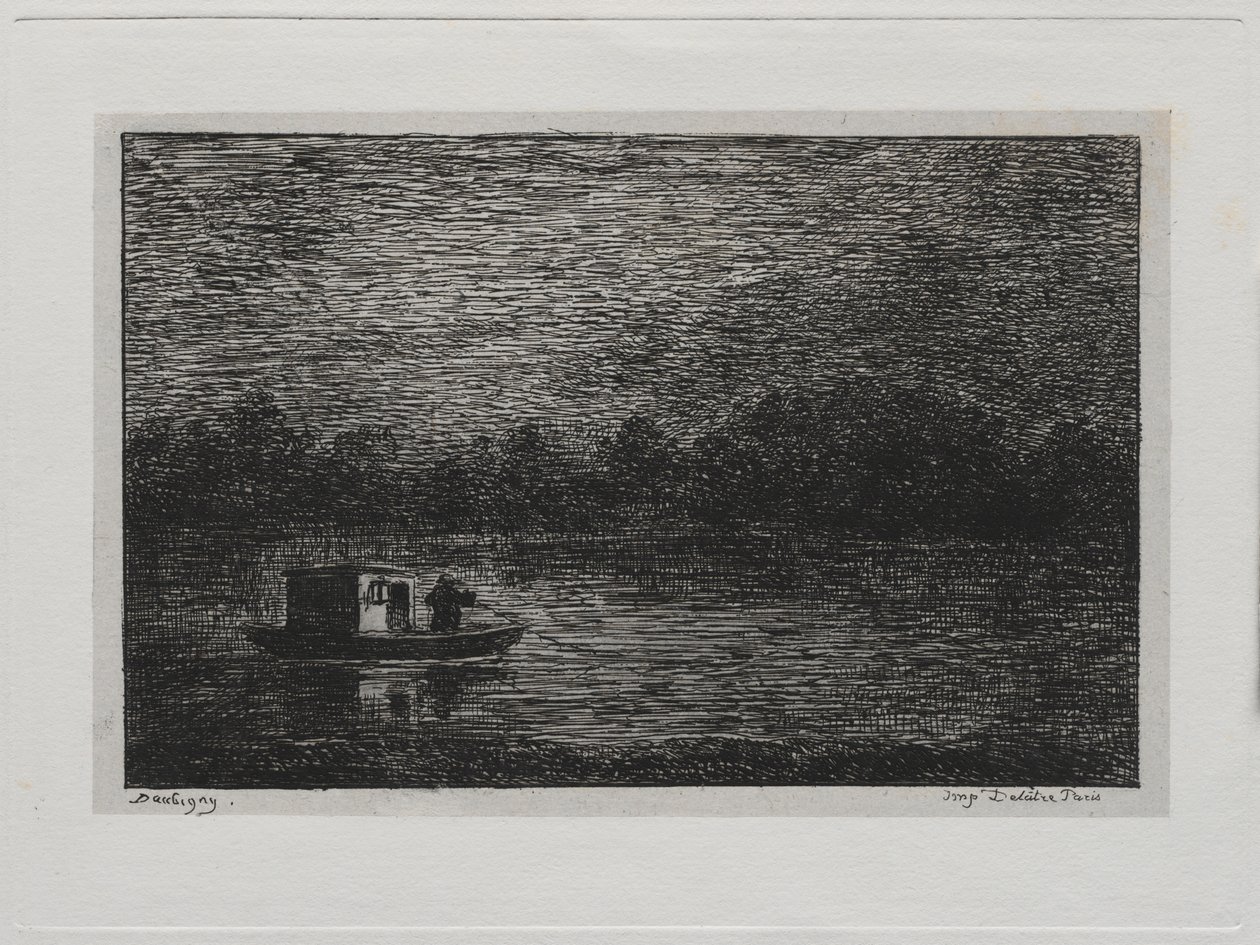 The Boat Trip: Night Voyage or Net Fishing (second version) by Charles Francois Daubigny