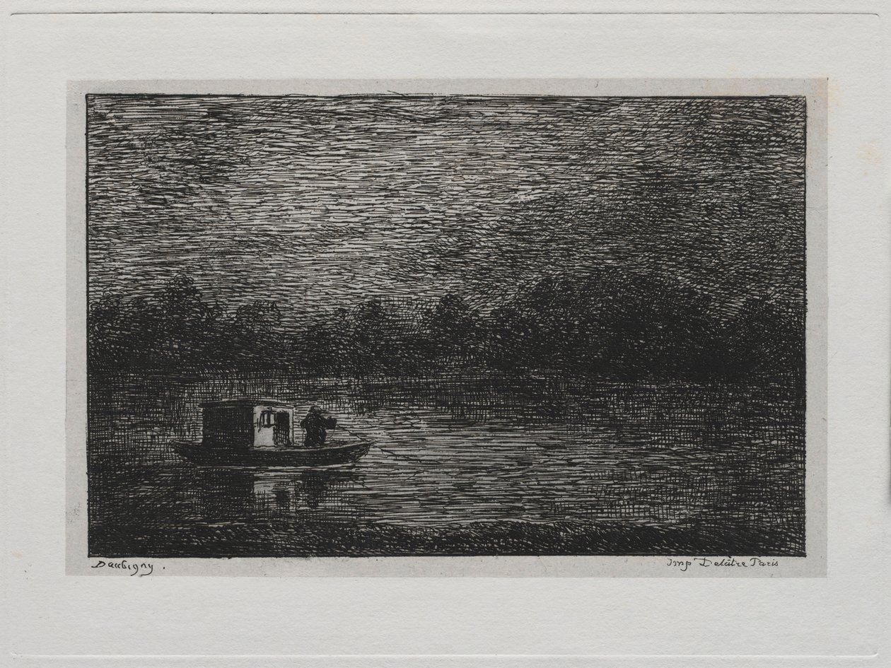 The Boat Trip: Night Voyage or Net Fishing (second version), 1861 by Charles Francois Daubigny