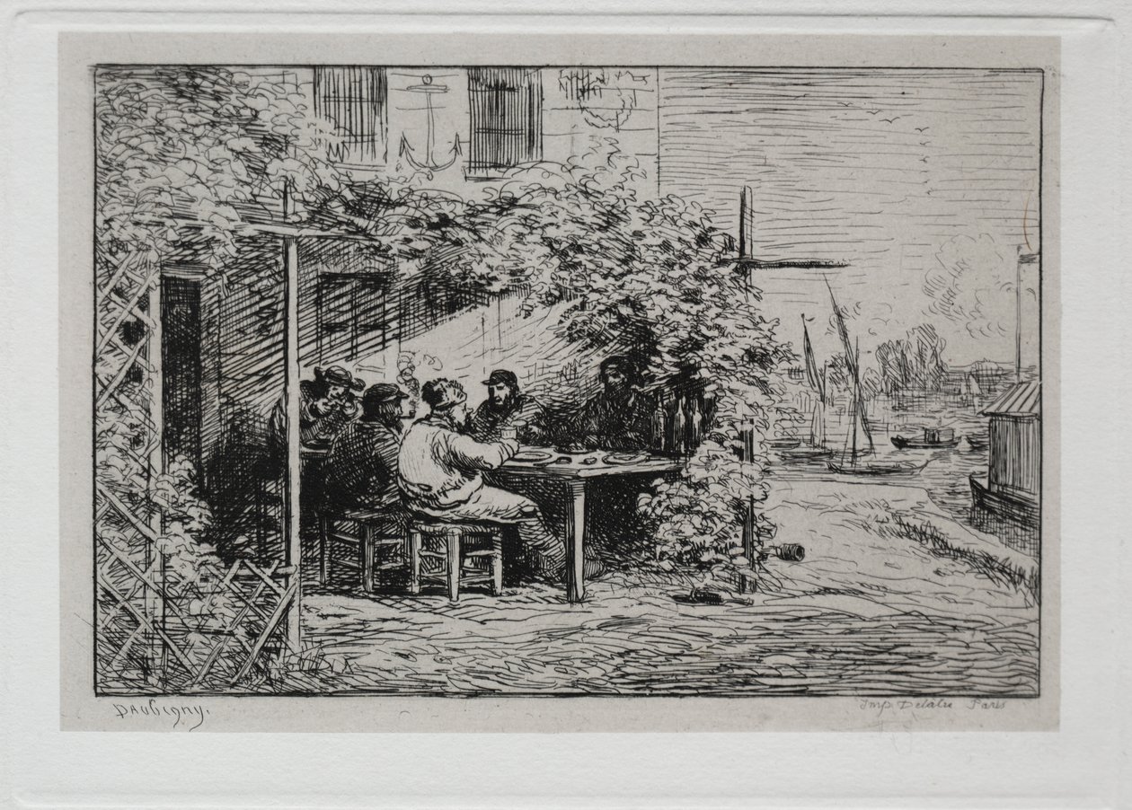 The Boat Trip: The Lunch before Going Aboard at Asnières by Charles Francois Daubigny