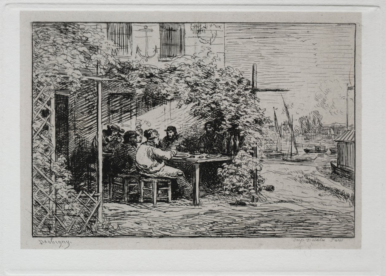 The Boat Trip: The Lunch before Going Aboard at Asnières by Charles Francois Daubigny