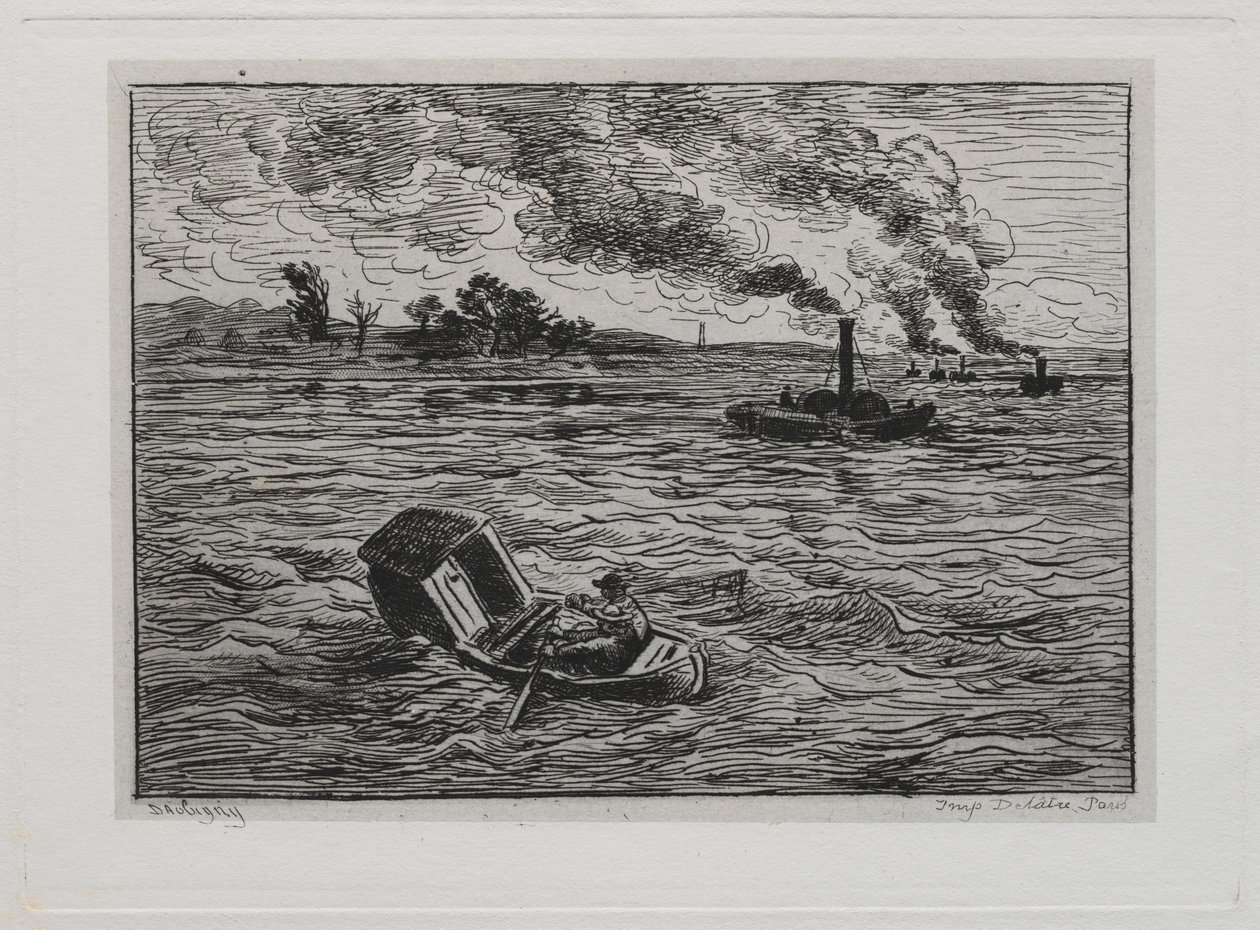 The Boat Trip: The Steamboats or Watch Out for the Steamers by Charles Francois Daubigny