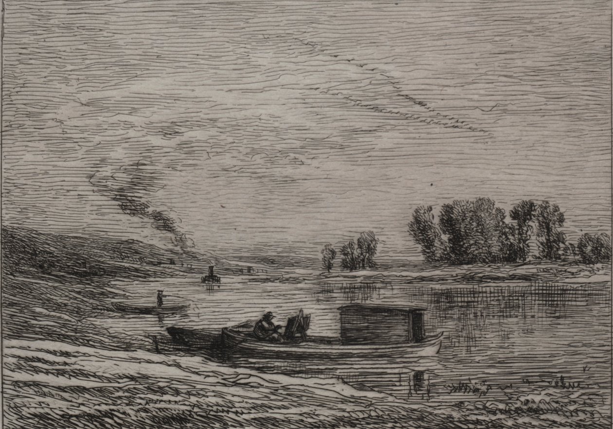 The Boat in Conflans by Charles Francois Daubigny