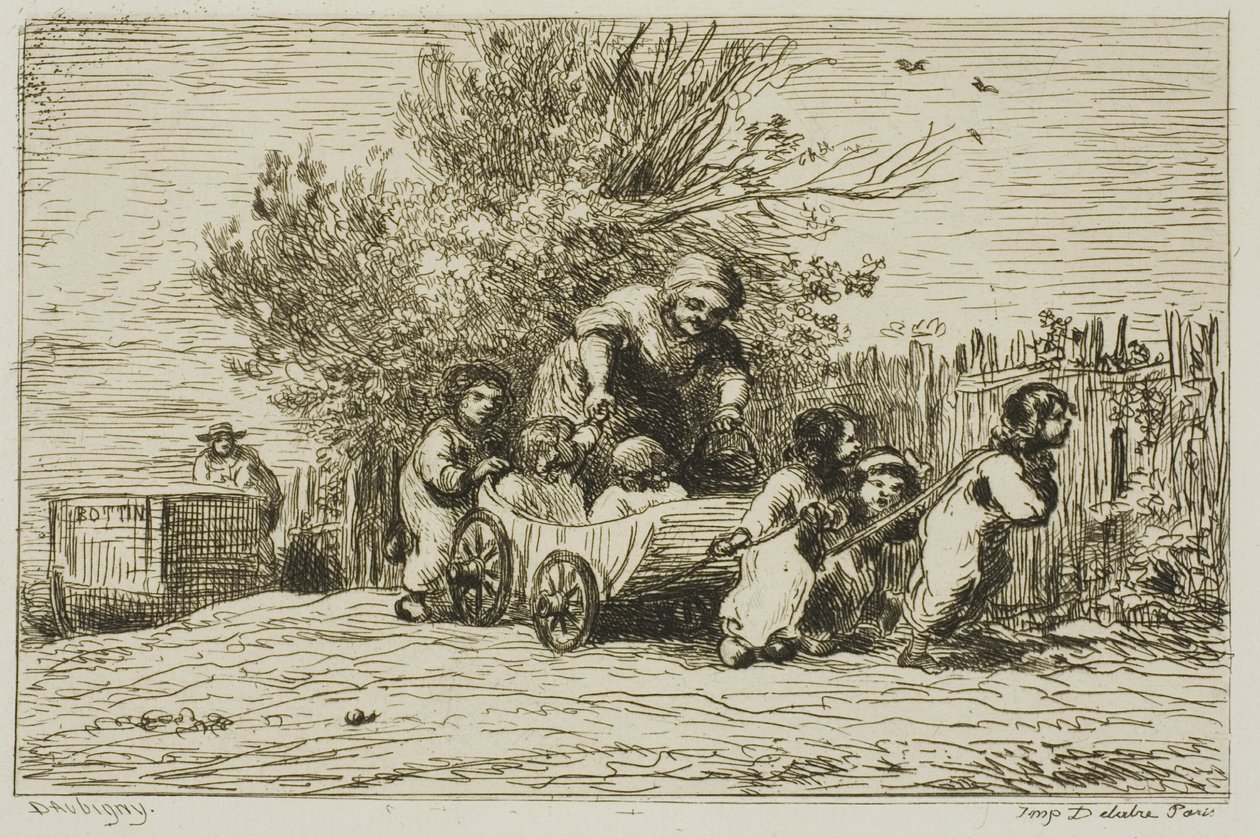 The Heritage of the Wagon (The Children with the Wagon) by Charles Francois Daubigny