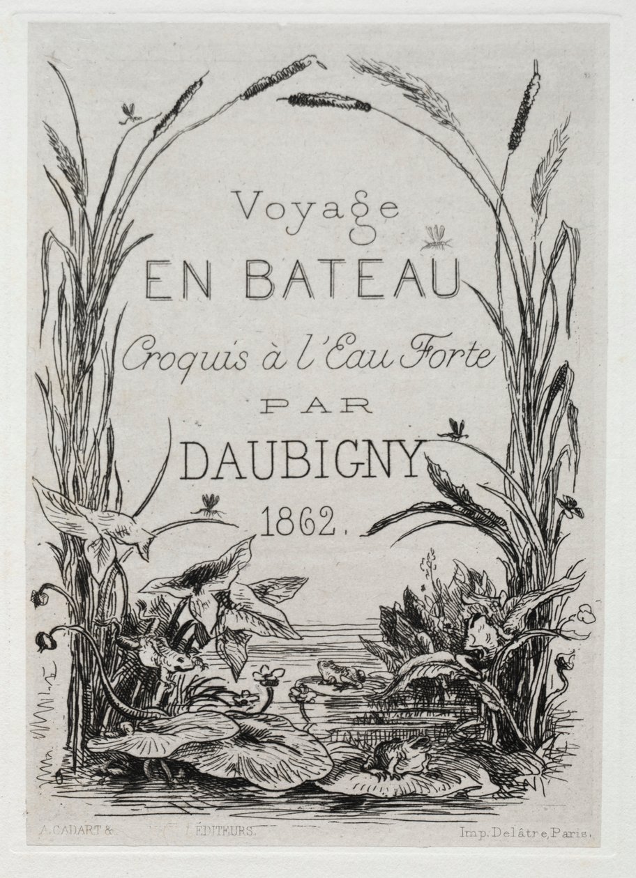 Title Frontispiece for the Album: The Boat Trip by Charles Francois Daubigny