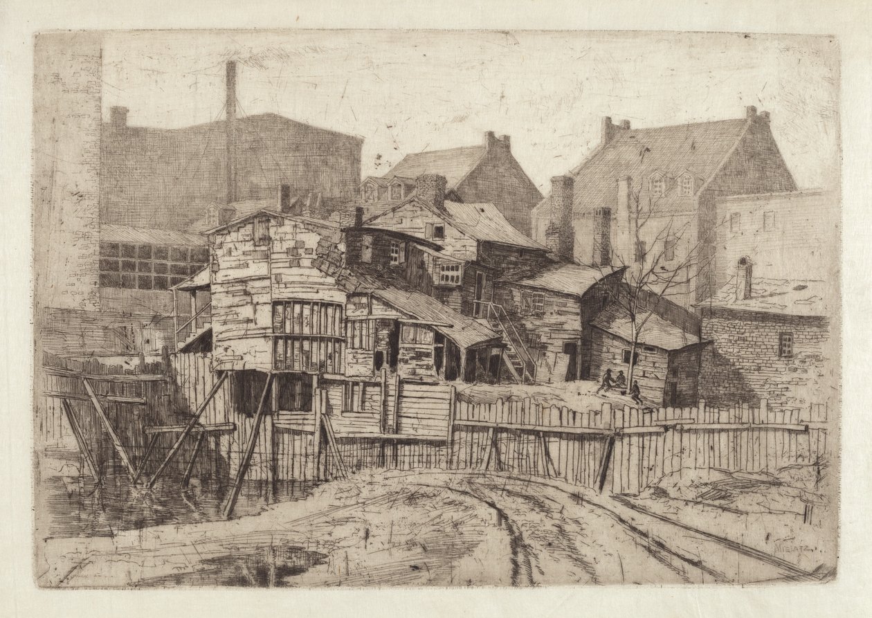 Untitled (Wooden House in City) by Charles Frederick William Mielatz