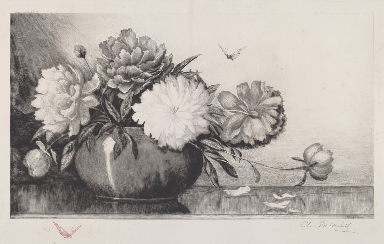Peonies in a Bowl, 1890 by Charles Frederick William Mielatz
