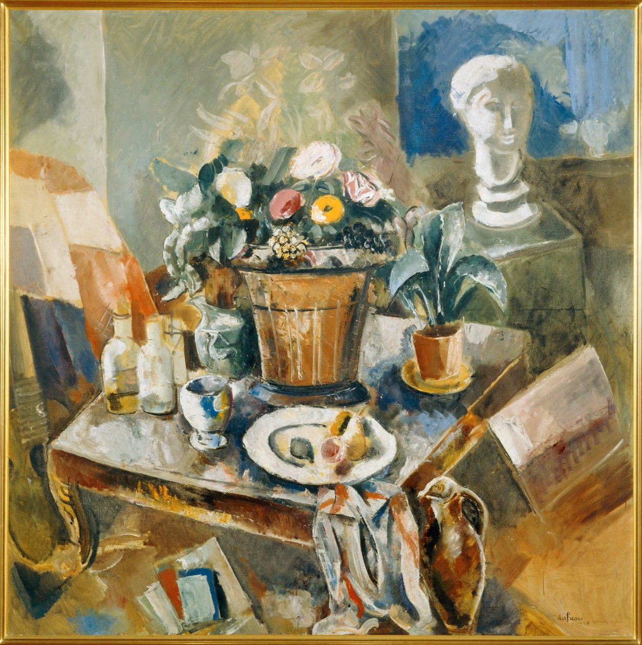 Still Life with Flowerpot by Charles Georges Dufresne