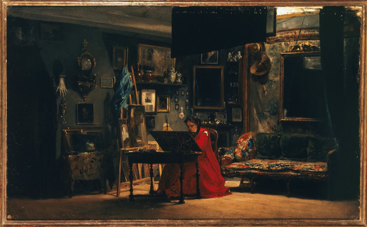 Princess Mathilde in her studio, rue de Courcelles, circa 1860 by Charles Giraud