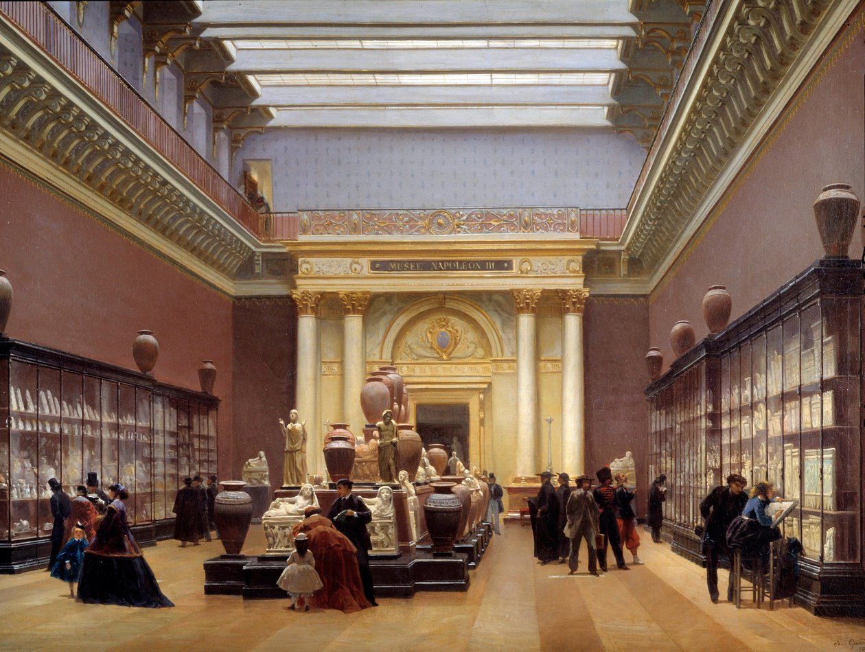 View of the Musee Napoleon III, Room of Terracotta at the Louvre by Charles Giraud