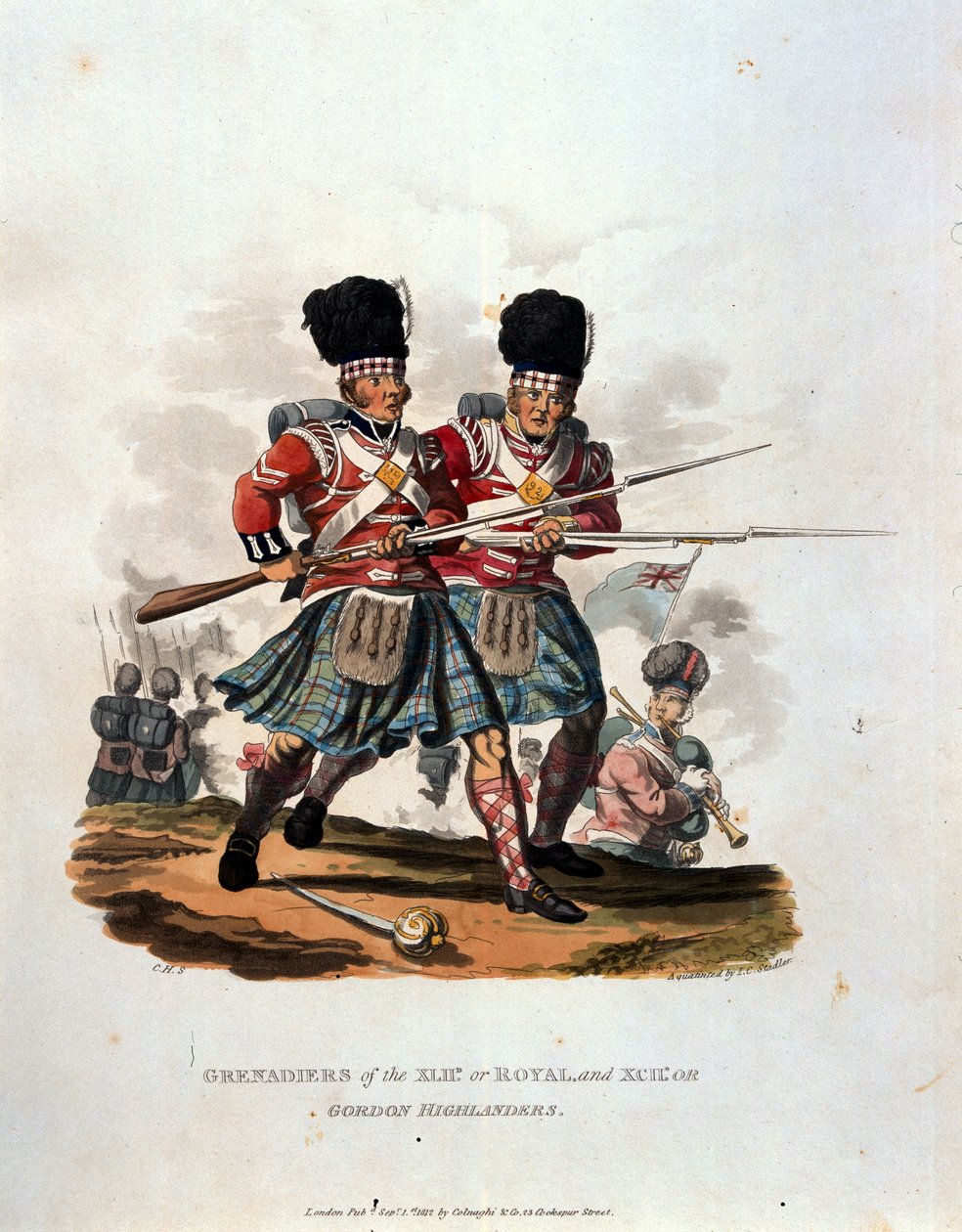 Grenadiers of the 42nd (or Royal) and 141st or, Gordon Highlanders, from 