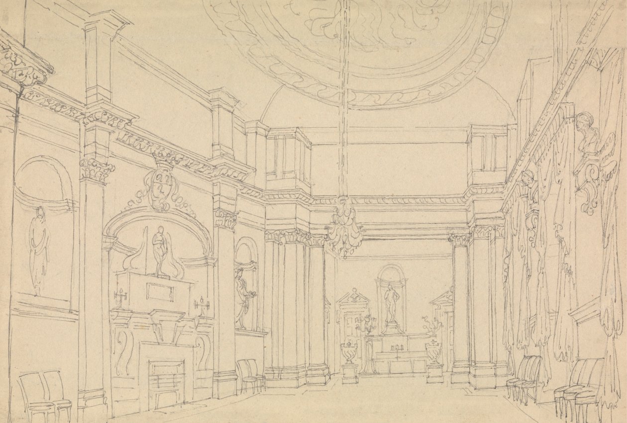 Hall, Easton Neston, Northants by Charles Hamilton Smith