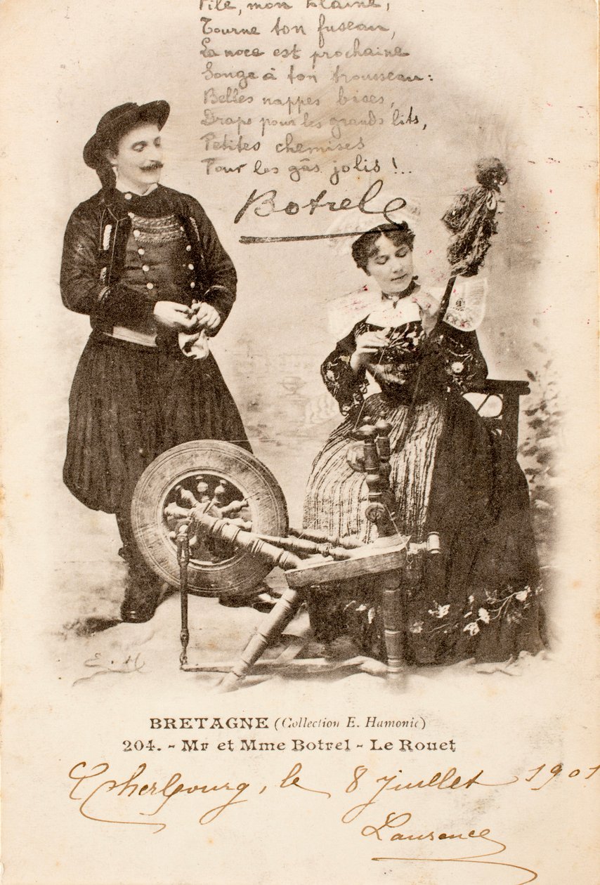 Old postcard, Le Rouet, Brittany, France by Augustus Kollner