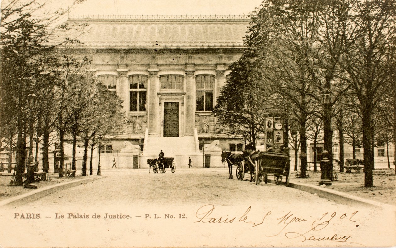 Postcard, Palais de Justice, Paris, Seine, Ile de France, France by Augustus Kollner
