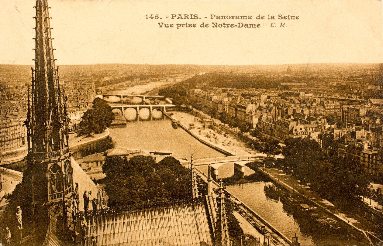 Postcard/Seine from Notre Dame/Paris/Seine/Ile de France/France by Augustus Kollner