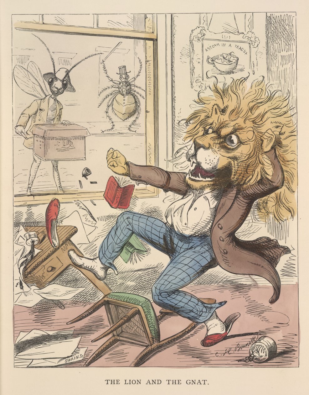 The lion and the Gnat, illustration from 