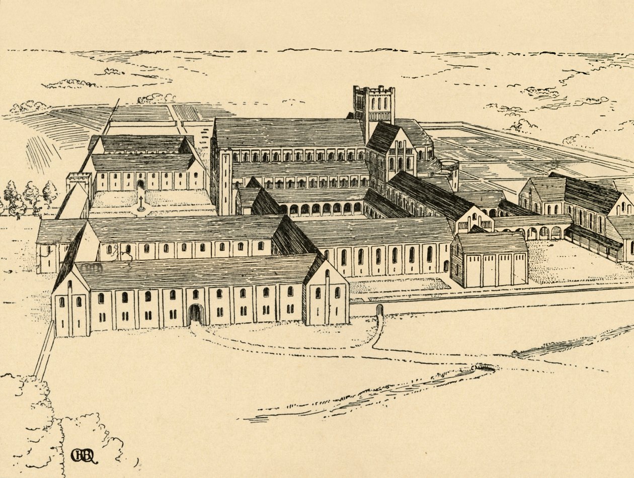 Exterior of Benedictine Monastery, 1931 by Charles Henry Bourne Quennell