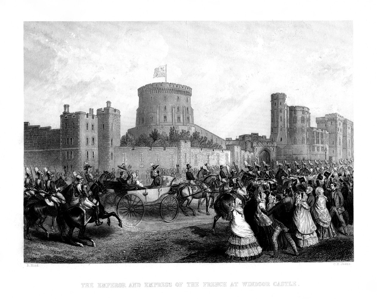 The Emperor and the Empress of the French at Windsor Castle, 1855, 1875 by Charles Henry Jeens