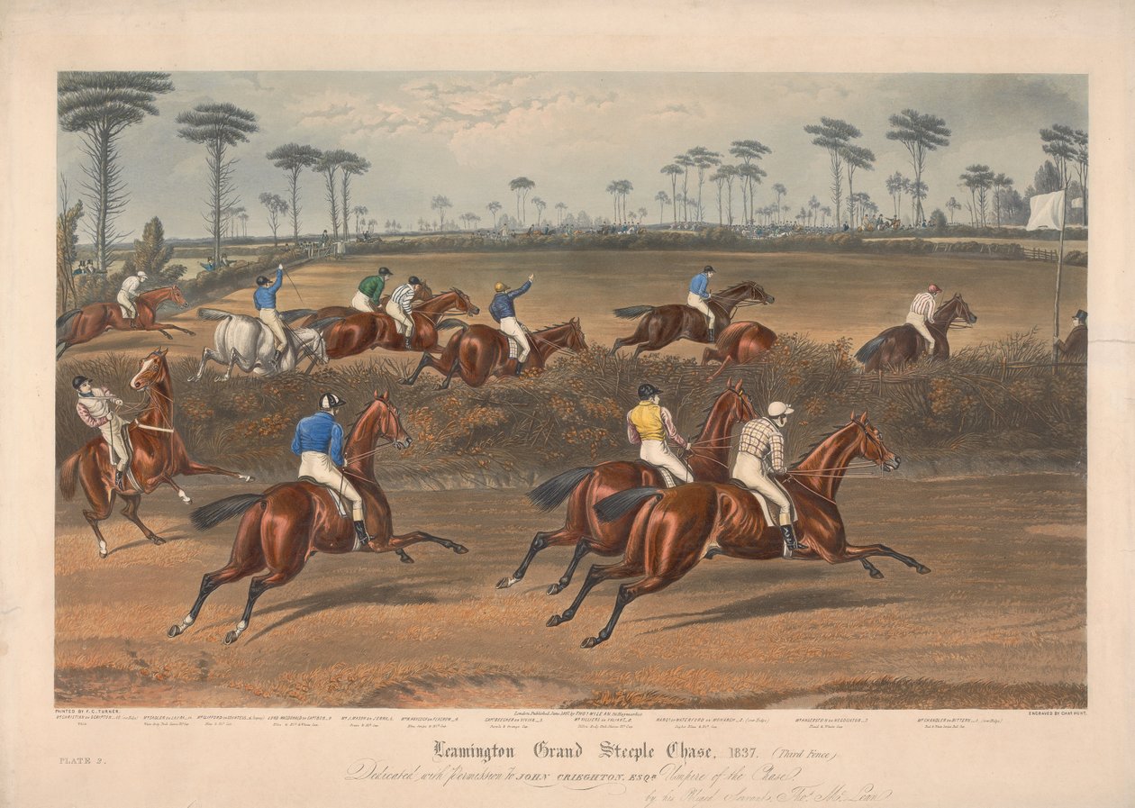 One of a set of four: Leamington Grand Steeple Chase ... 1837. Plate 2. Mr. Christian on Scripton ... by Charles Hunt