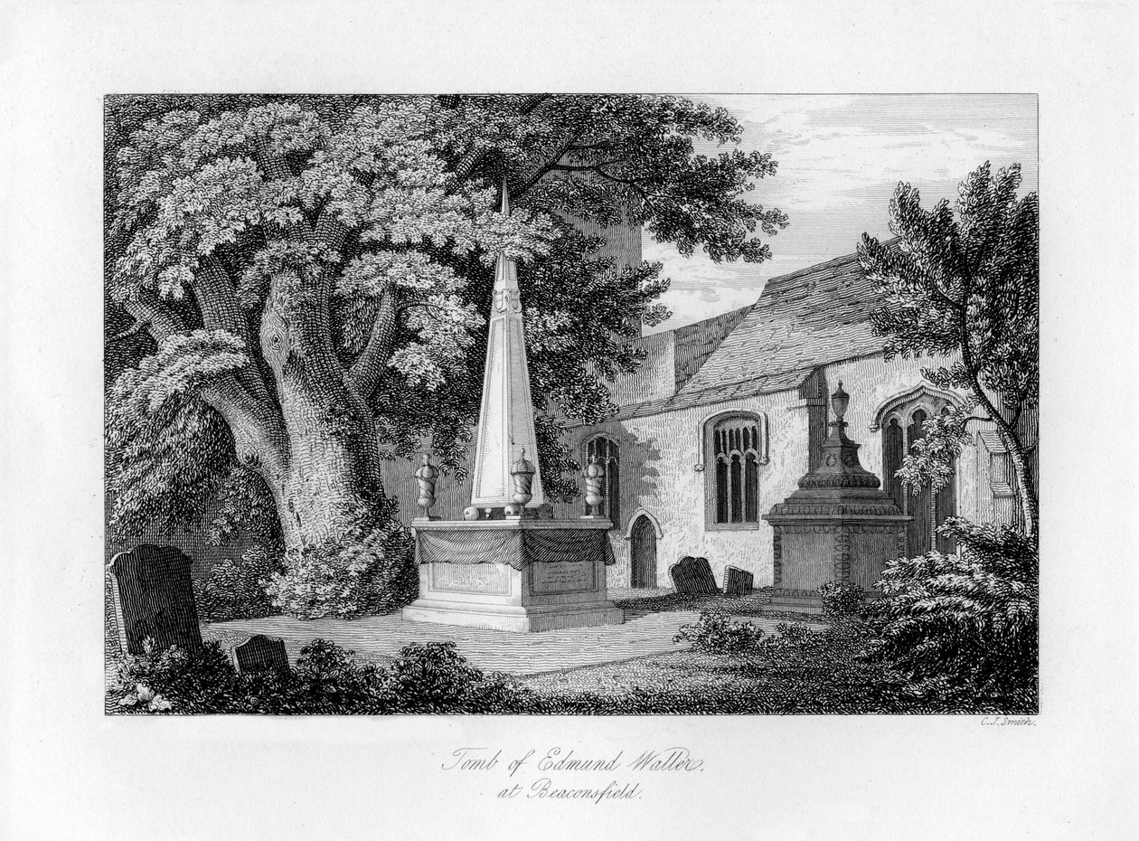 Tomb of Edmund Waller, Beaconsfield, Buckinghamshire, 1840 by Charles J. Smith