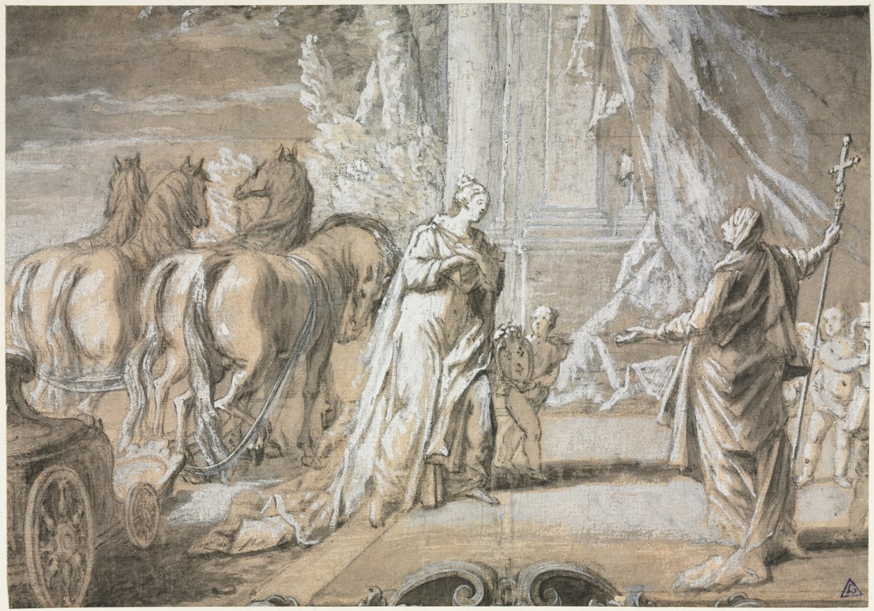 Madame de Maintenon Returning to the Catholic Church by Charles Joseph Dominique Eisen