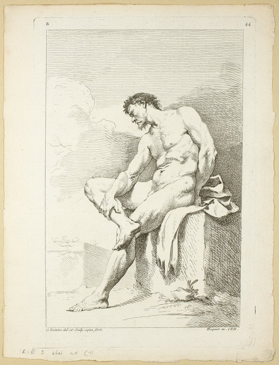 Figure, from Second Book of Academy Figures Engraved in Part by the Professors of the Royal Academy by Charles Joseph Natoire