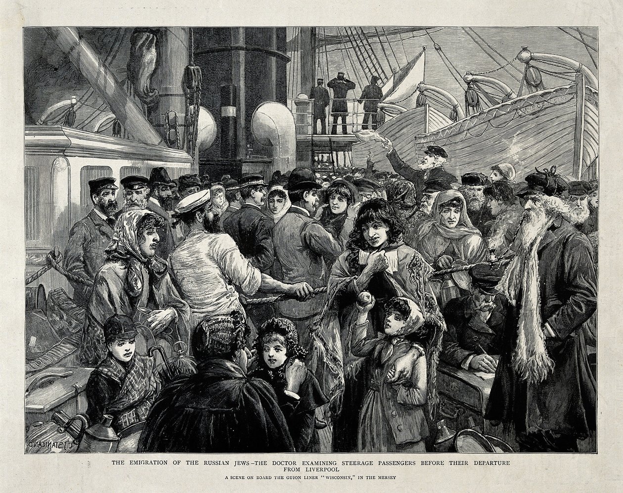 The Russian Jews Examined by a Doctor before the Emigration from Liverpool by Charles Joseph Staniland