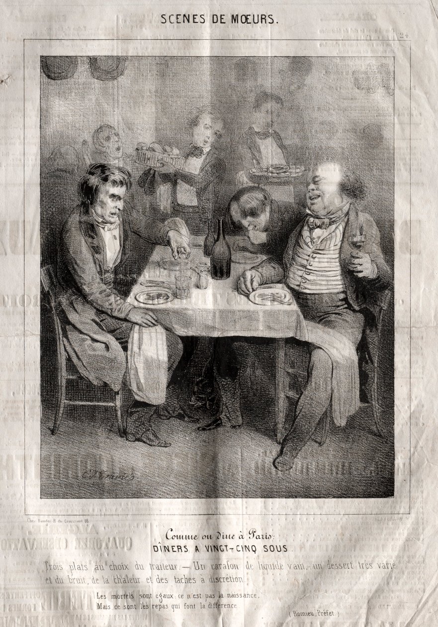 Scenes of Manners: How One Dines in Paris. Dinners at Twenty-Five Sous. Three Plates of the Traiteur