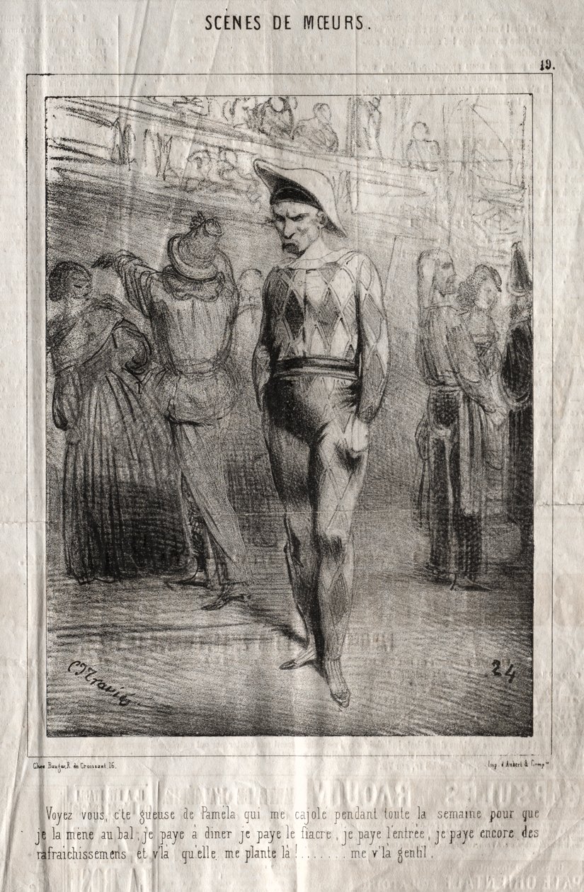 Scenes of Manners: See, that Pamela who flatters me all week to take her to the ball... by Charles Joseph Traviès de Villers