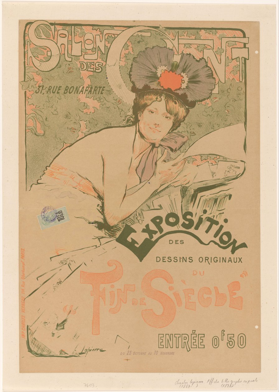 Poster for an Exhibition of the Salon des Cent by Charles Lapierre