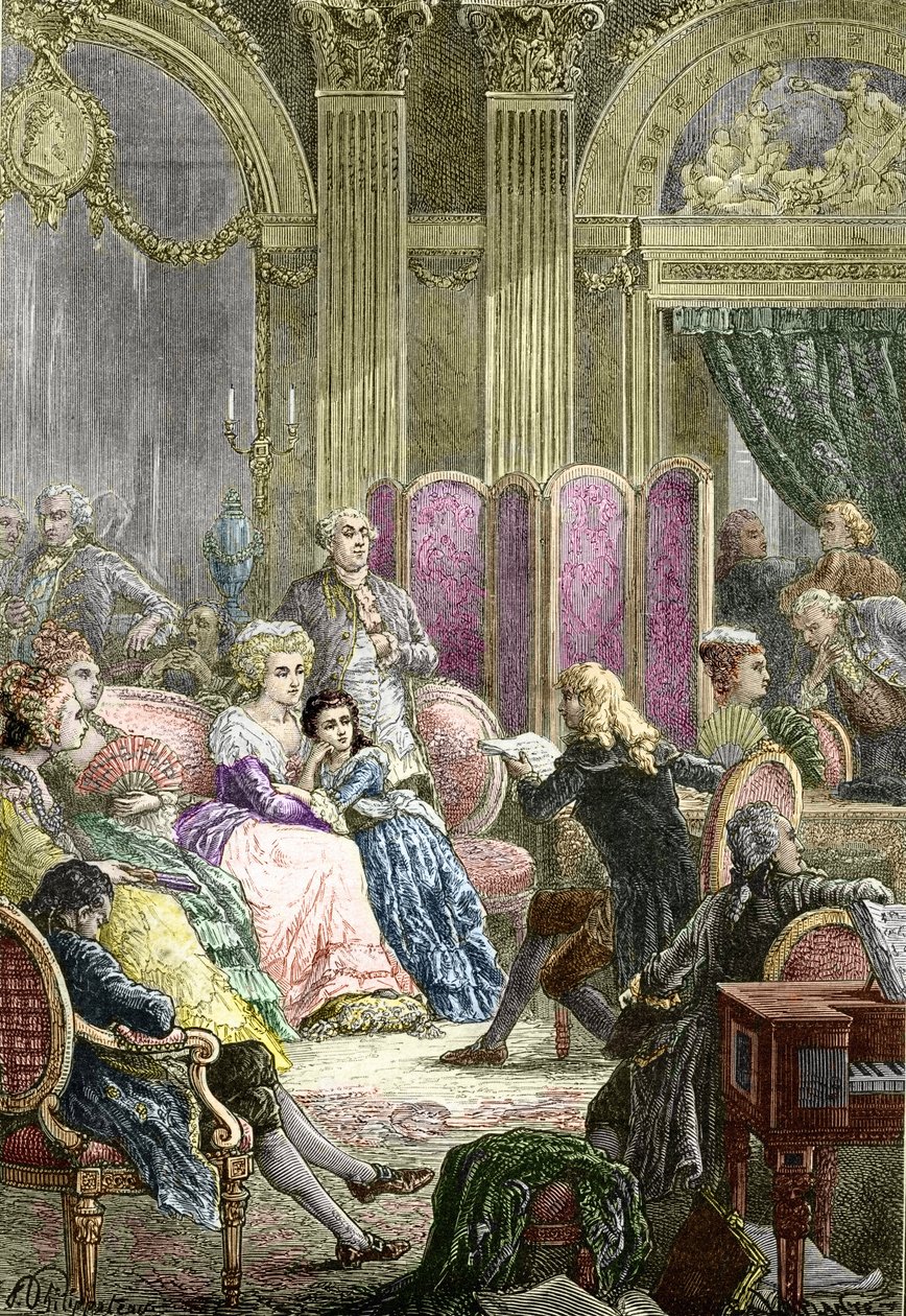 The Salon of Suzanne Curchod and Madame Necker by Charles Laplante
