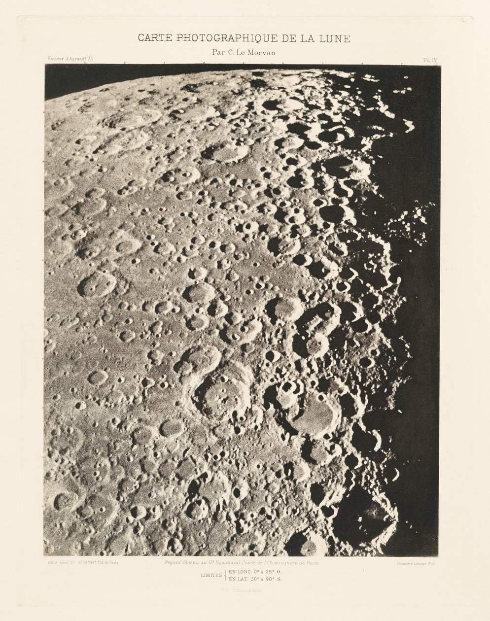 Photographic Chart of the Moon, plate IV by Charles le Morvan