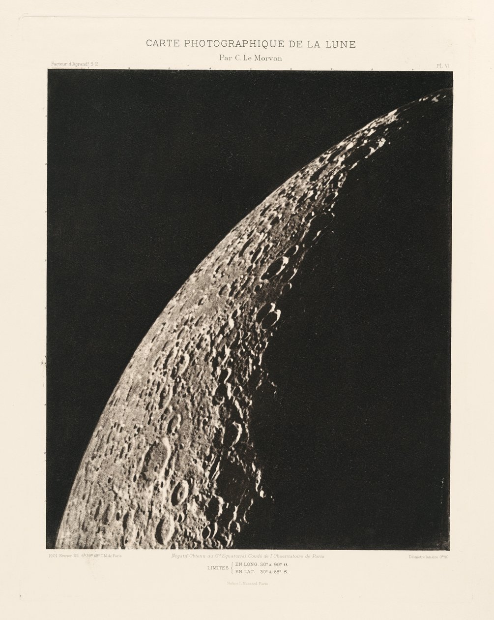 Photographic Chart of the Moon, plate VI by Charles le Morvan