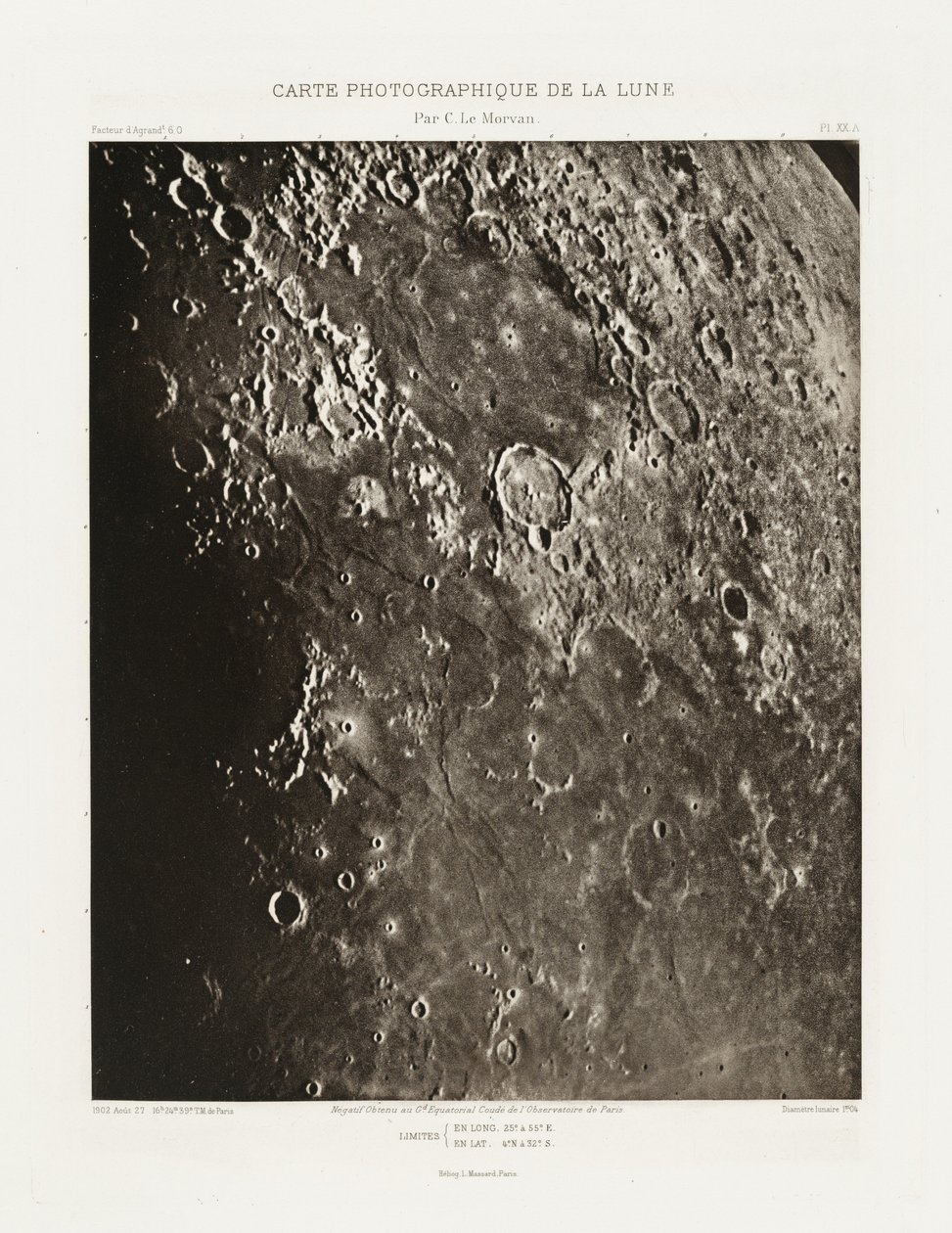Photographic Chart of the Moon, plate XX.A by Charles le Morvan