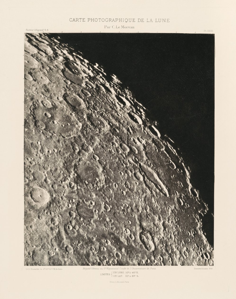 Photographic Chart of the Moon, plate XXIII by Charles le Morvan