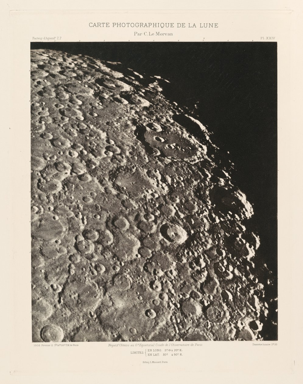 Photographic Chart of the Moon, plate XXIV by Charles le Morvan